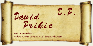 David Prikić vizit kartica